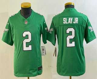 Youth Philadelphia Eagles #2 Darius Slay Jr Green Alternate FUSE Vapor Limited Stitched Jersey->youth nfl jersey->Youth Jersey